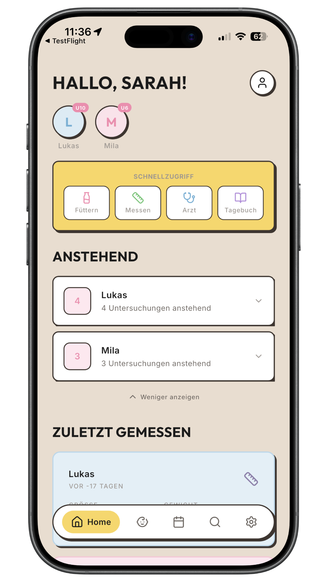 WachsMal App Screenshot